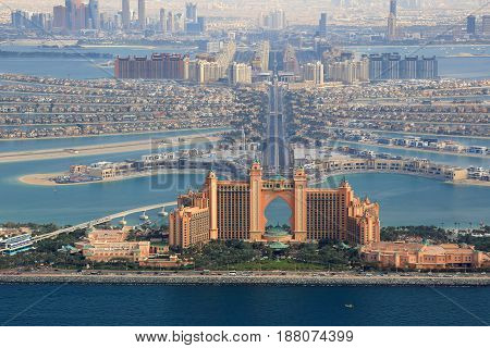 Dubai The Palm Island Atlantis Hotel Aerial View Photography