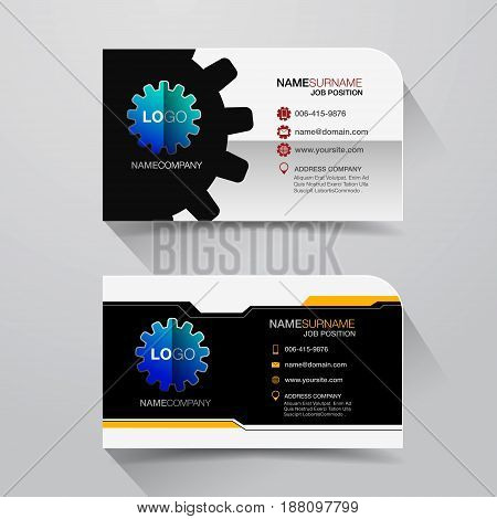 Business name card with Modern design background. Flat Design Vector Illustration. Stationery Design, Number one industry.