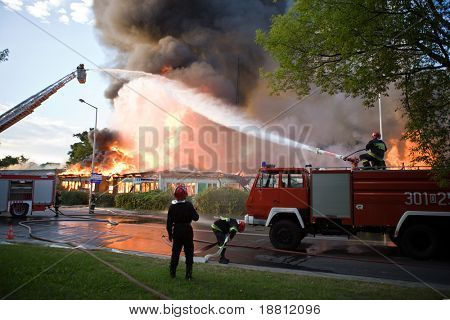 Stor brand i Wroclaw, Polen 2008