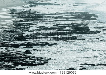 Rocky Beach Coastline Background Detail