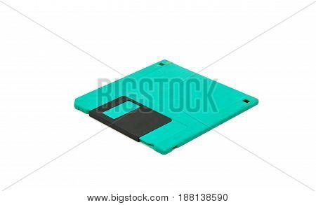 Floppy disk memory information isolated on white background