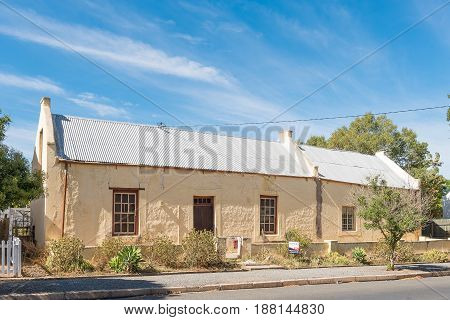 ROBERTSON SOUTH AFRICA - MARCH 26 2017: An historic old house in Robertson a town on the scenic Route 62 in the Western Cape Province