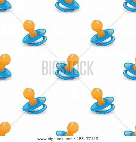 Blue Nipple Seamless Pattern Isolated on White Background
