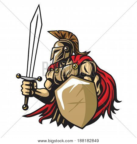 Spartan Warrior Vector Mascot Design Illustration Design