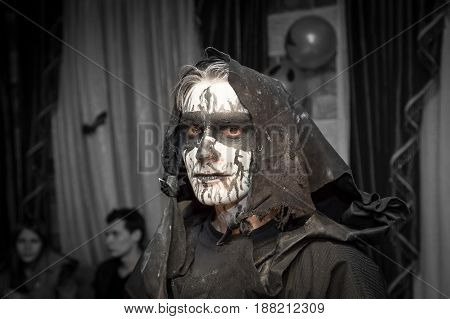 Shymkent, KAZAKHSTAN - OCTOBER 31 2015: People in makeup on Halloween holiday October 31, 2015 in Shymkent