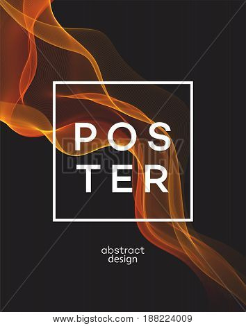 Abstract smoky waves background. Template brochure jh poster design. Vector illustration EPS10