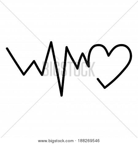 Line of hearts in the form of a logotype on a white background