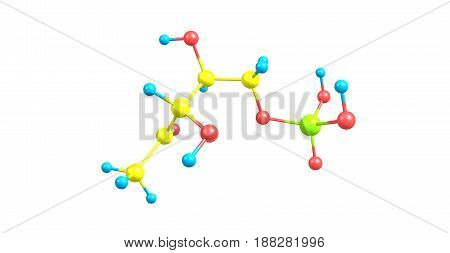 Dihydrogen phosphate or DOXP compound on white background. 3d illustration
