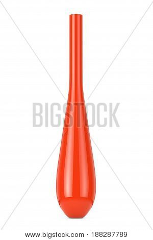 Orange Elegant Tall Vase for Your Flowers on a white backgroundl. 3d Rendering.