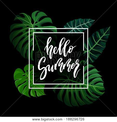 Hello Summer Brush Lettering.