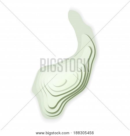 Super fashion design logo. The modern trend fictional topo map design. 3D topographic contour map. Abstract wavy topographic icon. Geography concept. Green color. Mapping logotype.