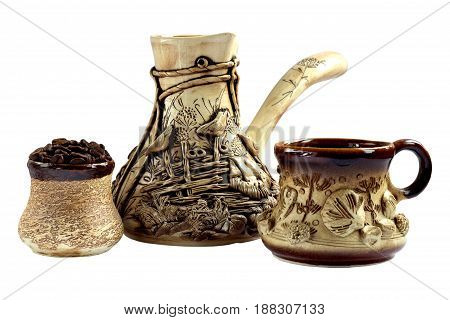 Ceramic Coffee Set, Cezve