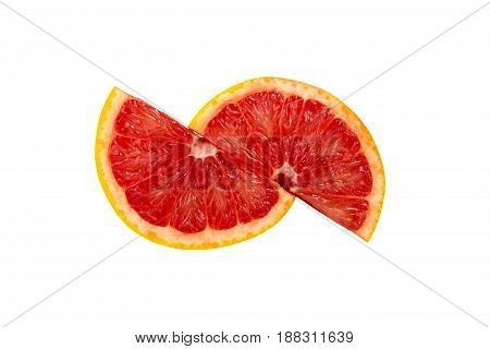 Slice Of Grapefruit Isolated On White Background