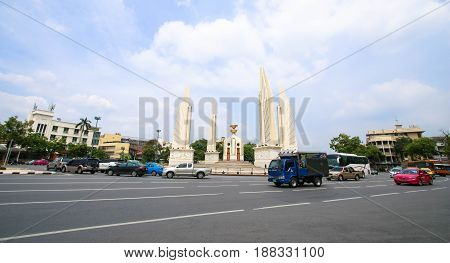 BANGKOK, THAILAND - MAY 20, 2017 : Democracy Monument, Public Monument in Centre of Bangkok.