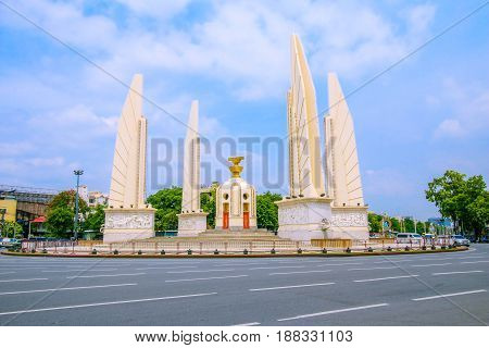 BANGKOK, THAILAND - MAY 20, 2017 : Democracy Monument, Public Monument in Centre of Bangkok.