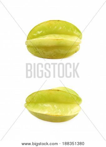 Carambola fruit isolated over the white background