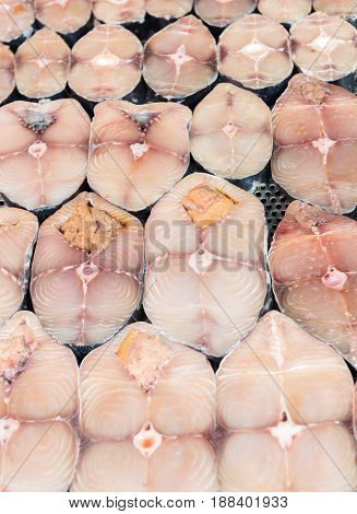 Sun Dried Mackerel fish in market Thailand