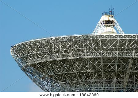 Prato de Porabolic em close de centro de controle de espaço