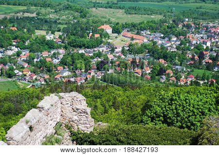 Panoramic view from the castle Chojnik Poland - Karkonoski National Park
