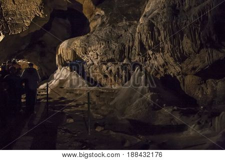 Caves and cave formations in the canyon of the river next to Bor in Serbia