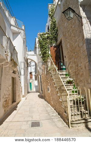 Characteristic alleyway of Cisternino. Puglia. Southern Italy.