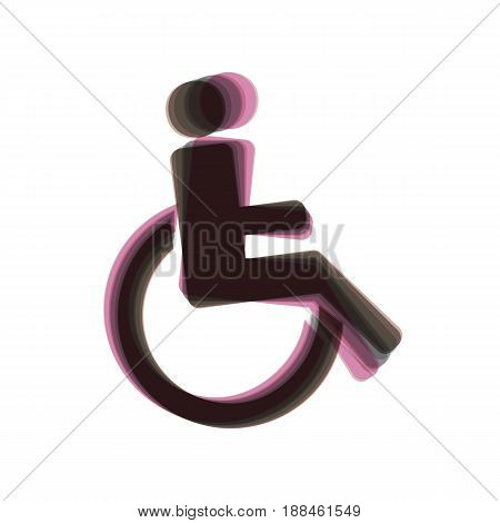 Disabled sign illustration. Vector. Colorful icon shaked with vertical axis at white background. Isolated.