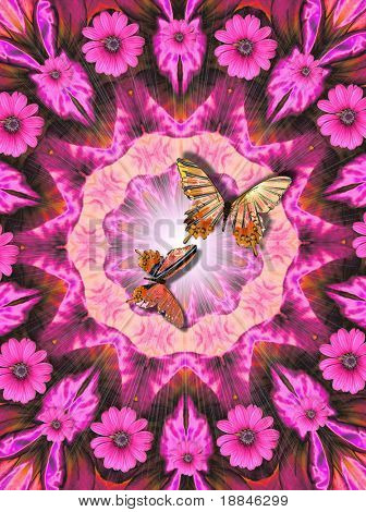 cyfrowo tworzone peacemandala w tradycji flowerpower