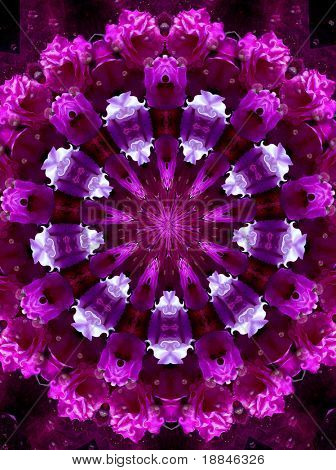 cyfrowo tworzone peacemandala w tradycji flowerpower