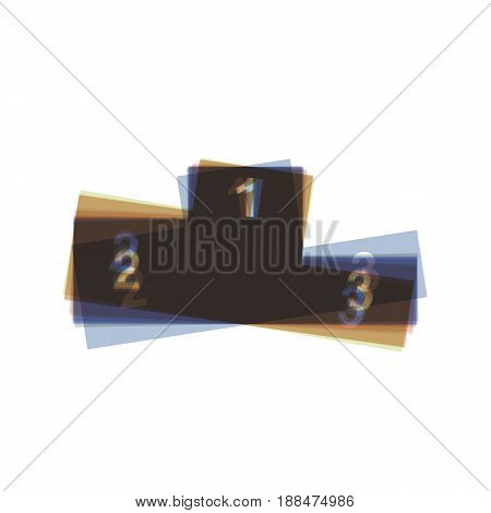 Sport winners podium. Flat style icon. Vector. Colorful icon shaked with vertical axis at white background. Isolated.