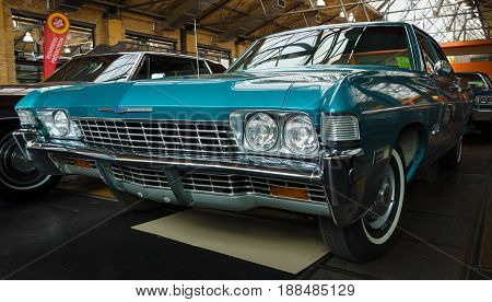 BERLIN GERMANY - MAY 17 2014: Full-size car Chevrolet Bel Air (1968). Engine 307 cu in (5.0 L) V8. 27th Oldtimer Day Berlin - Brandenburg