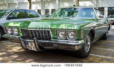BERLIN GERMANY - MAY 17 2014: Personal luxury car Buick Riviera (Third generation). 27th Oldtimer Day Berlin - Brandenburg