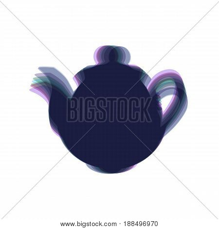 Tea maker sign. Vector. Colorful icon shaked with vertical axis at white background. Isolated.
