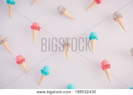 Children's zone with ice cream pattern. Background with ice cream.