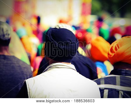 People Sikh With A Turban On His Head During The Festival