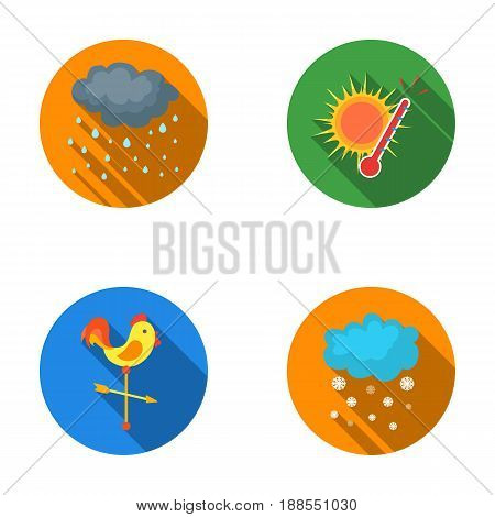 Rain, snow, heat, weathervane. The weather set collection icons in flat style vector symbol stock illustration .