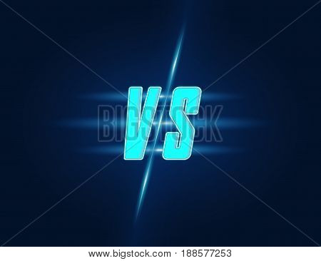 Competition vs on Dark Background Concept for Match Game, Martial Battle or Sport. Vector illustration