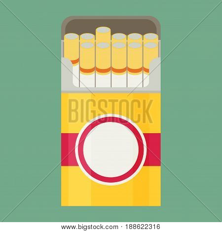 Cigarette icon isolated on color background. Flat vector.