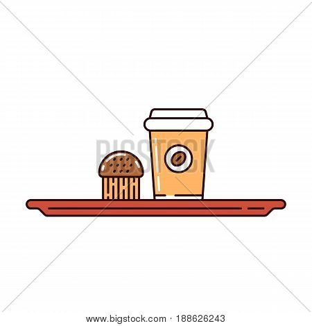 Illustration of different kinds of fast food on white background