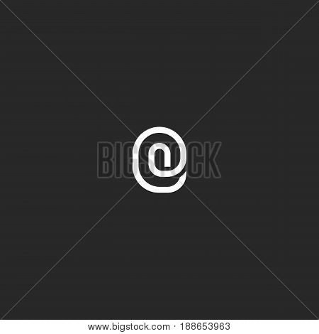 Letter O Logo Modern Monogram Maze Symbol, Black And White Business Card Oo Initials Emblem Mockup,