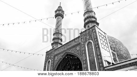 In Iran  And Old Antique Mosque    Minaret