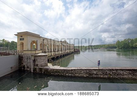 VARESE ITALY - MAY 12 2017: the Ditch of Panperduto and the Canale Villoresi 19th-century irrigation canal on Ticino river