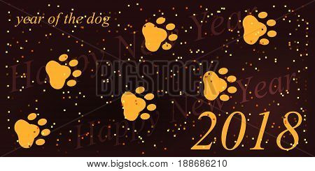 Vector illustration of a greeting card. New Year 2018. Design of the calendar page