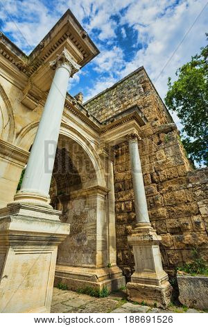 View Of Hadrian's Gate In Old City Of Antalya