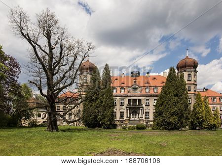 Palace and Park complex in Brynek, Poland now the seat of the Forest School