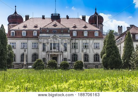 Palace and Park complex in Brynek, Poland now the seat of the Forest School
