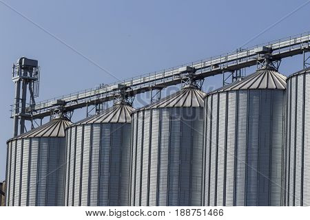 silos in a warehouse