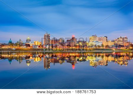 Harrisburg, Pennsylvania, USA Skyline on the Susquehanna River.