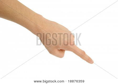 una foto della mano isolata con tracciato di ritaglio