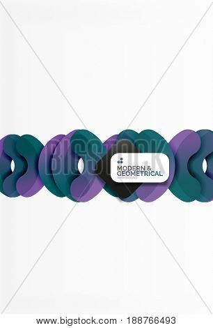 Abstract color geometric round shapes on white - elements with shadow, colorful composition