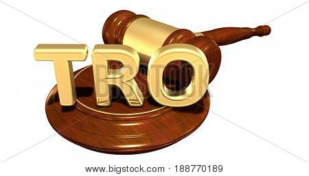 Temporary Restraining Order  Law Concept 3D Illustration